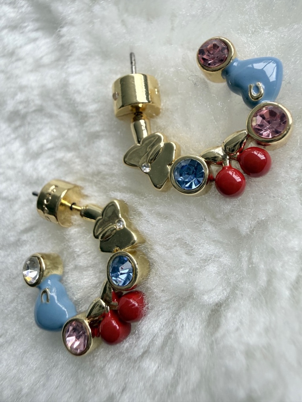 COACH  Signature Charm Huggie Earrings - Picture 4 of 8